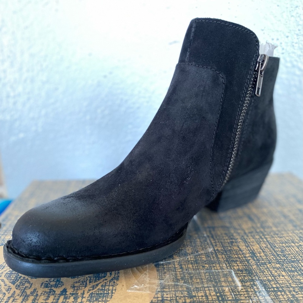 Bornshoes brand McKenzie black distressed bootie for women